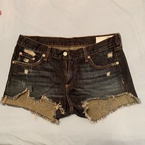 Rag & Bone / Jean Dark Denim Low-Rise Shorts